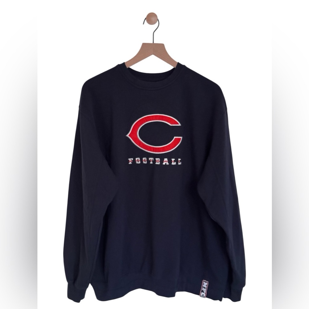 Chicago Bear Embroidered Logo Mens XL Blue Pullover Crewneck NFC North